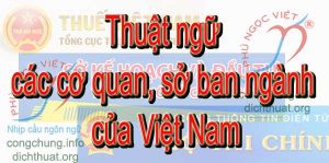 Thuật ngữ các cơ quan, sở ban ngành của Việt Nam