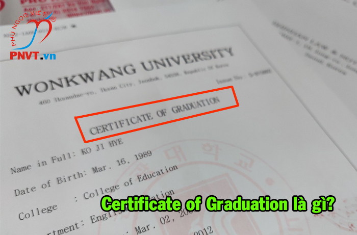 certificate of graduation là gì