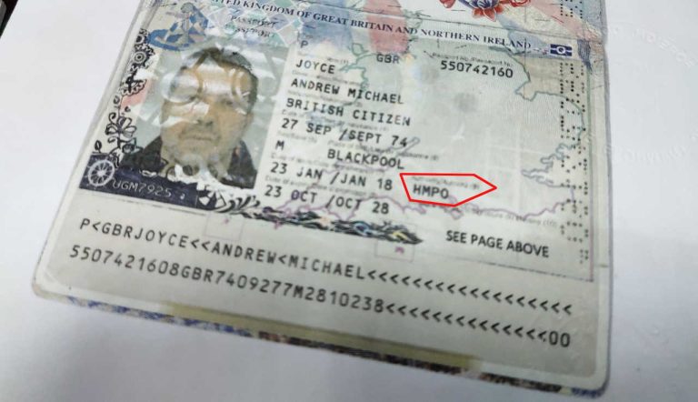 HMPO trong hộ chiếu Anh (in UK passport) là gì